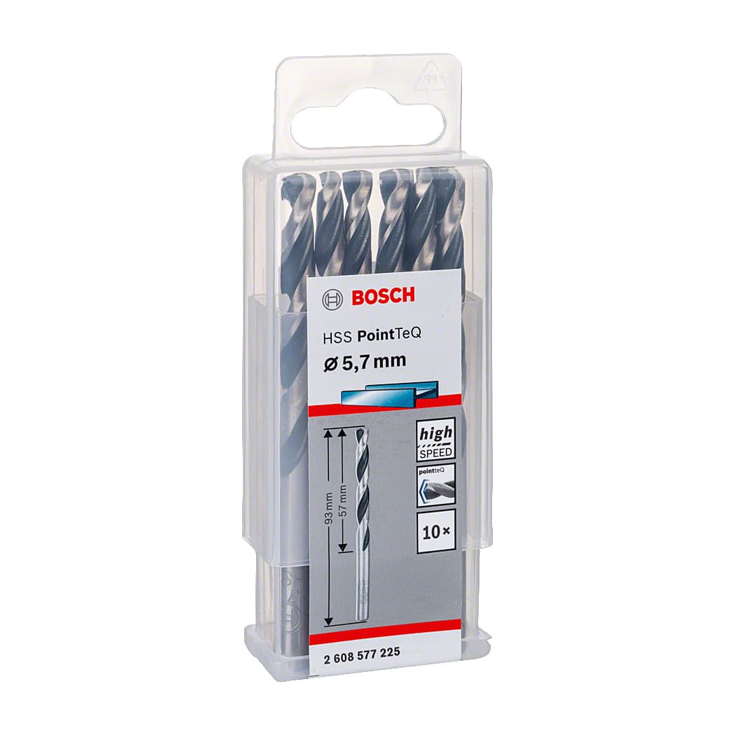 Bosch 5.70 mm HSS Metal Drill Bits PointTeQ Range (Pack of 10 Pcs), 2 608 577 225 — view 2