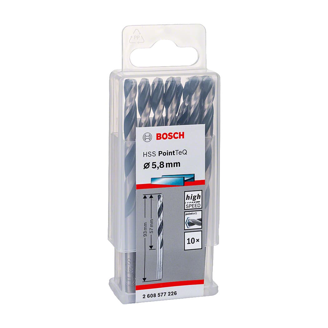 Bosch 5.80 mm HSS Metal Drill Bits PointTeQ Range (Pack of 10 Pcs), 2 608 577 226 — view 2