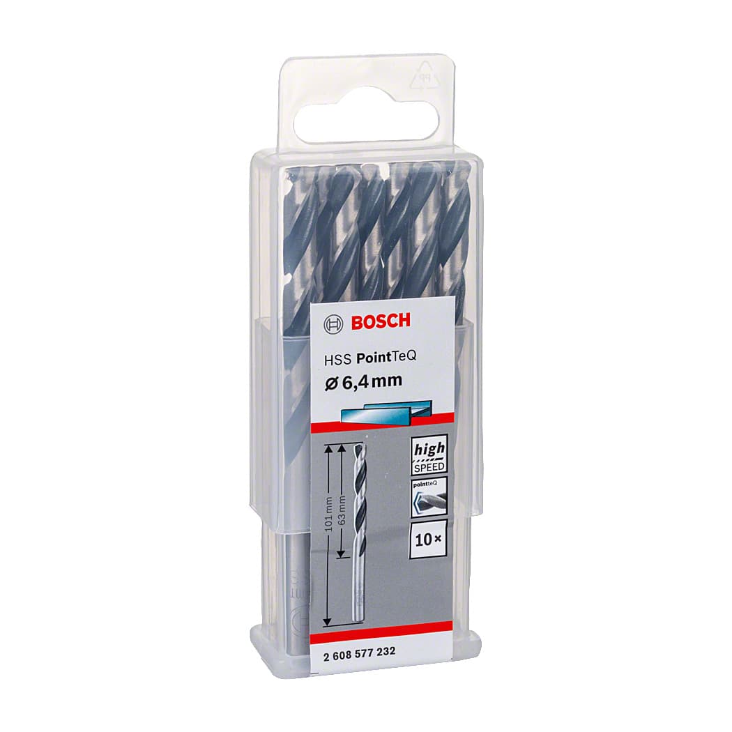 Bosch 6.40 mm HSS Metal Drill Bits PointTeQ Range (Pack of 10 Pcs), 2 608 577 232 — view 2