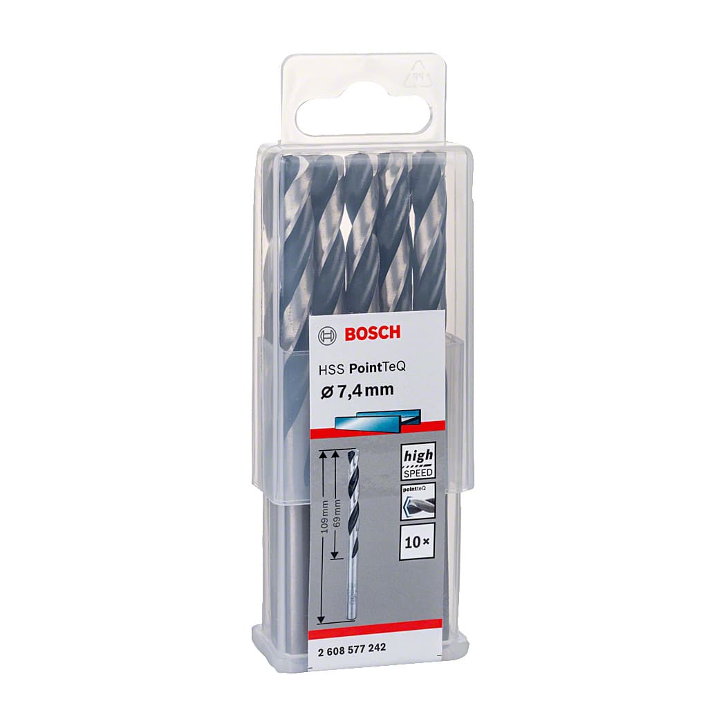 Bosch 7.40 mm HSS Metal Drill Bits PointTeQ Range (Pack of 10 Pcs), 2 608 577 242 — view 2