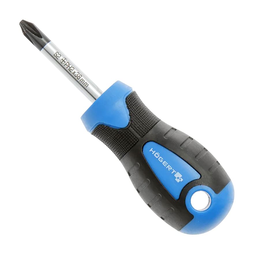Hogert PH2 x 38 mm Blade Length Phillips Screwdriver, HT1S028