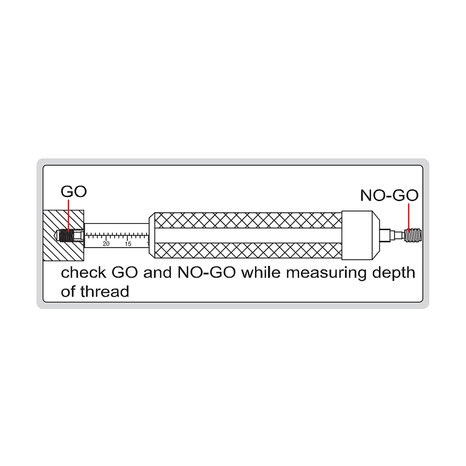 Insize-Plus 2.5 mm Metric Thread Depth Gauge (Go & NoGo), 4666-2D5