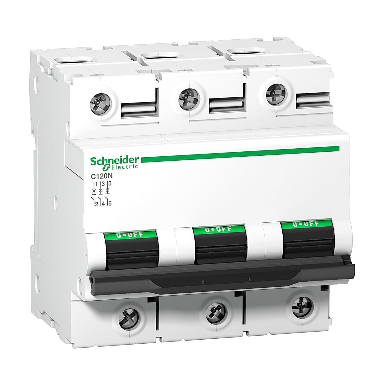 Schneider Electric 100 Amp / 10kA AC Miniature Circuit Breakers - C120N (3 Pole & C Curve), A9N18367