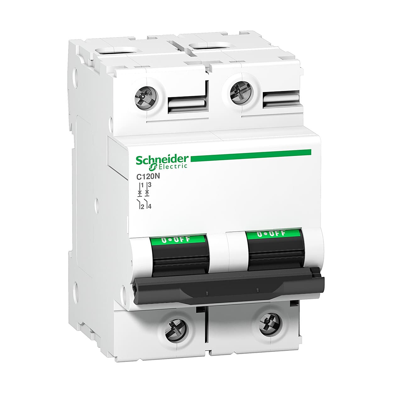 Schneider Electric 100 Amp / 15kA AC Miniature Circuit Breakers - C120H (2 Pole & C Curve), A9N18458
