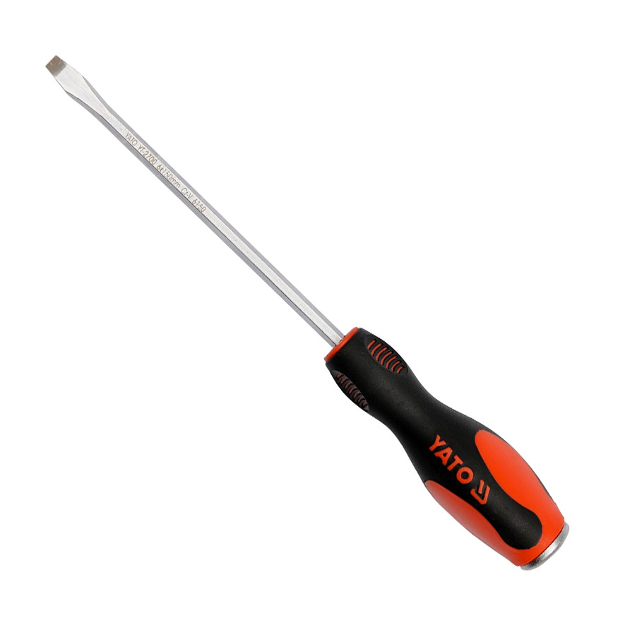 Yato 250 mm (Blade Length) x 6 mm (Blade Dia) Go-Through Slotted Screwdriver, YT-2702