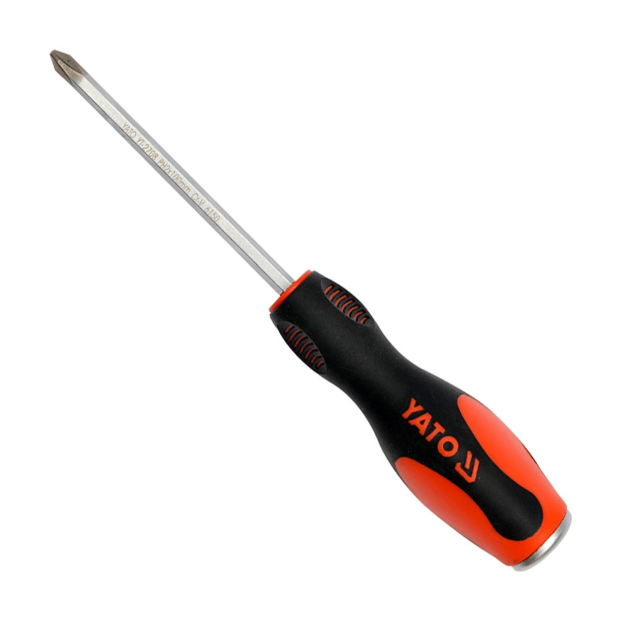 Yato PH2 x 100 mm Blade Length Go-Through Phillips Screwdriver, YT-2708