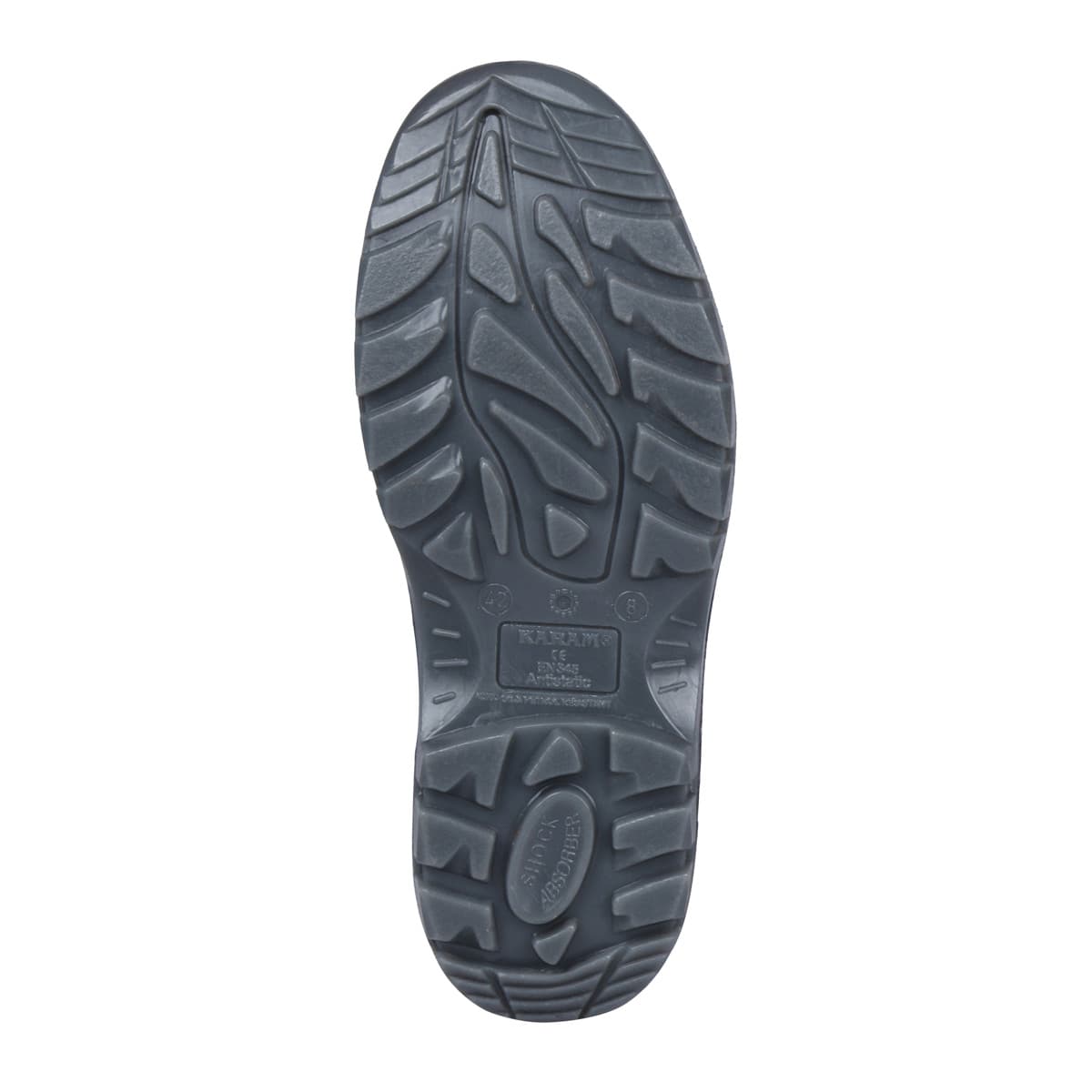 Karam Men's Deluxe Leather Safety Shoe With Nitrile Sole - Fibre Toe (Black & Light Grey), FS01BL(RO) — view 3