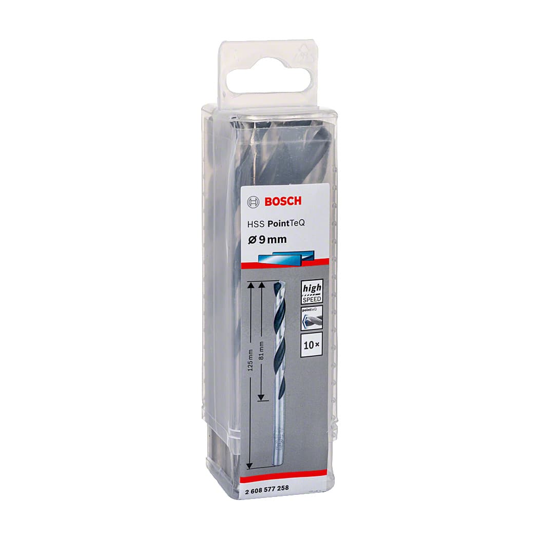 Bosch 9.00 mm HSS Metal Drill Bits PointTeQ Range (Pack of 10 Pcs), 2 608 577 258