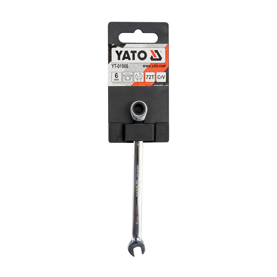 Yato 6 mm Combination Ratchet Wrench, YT-01906