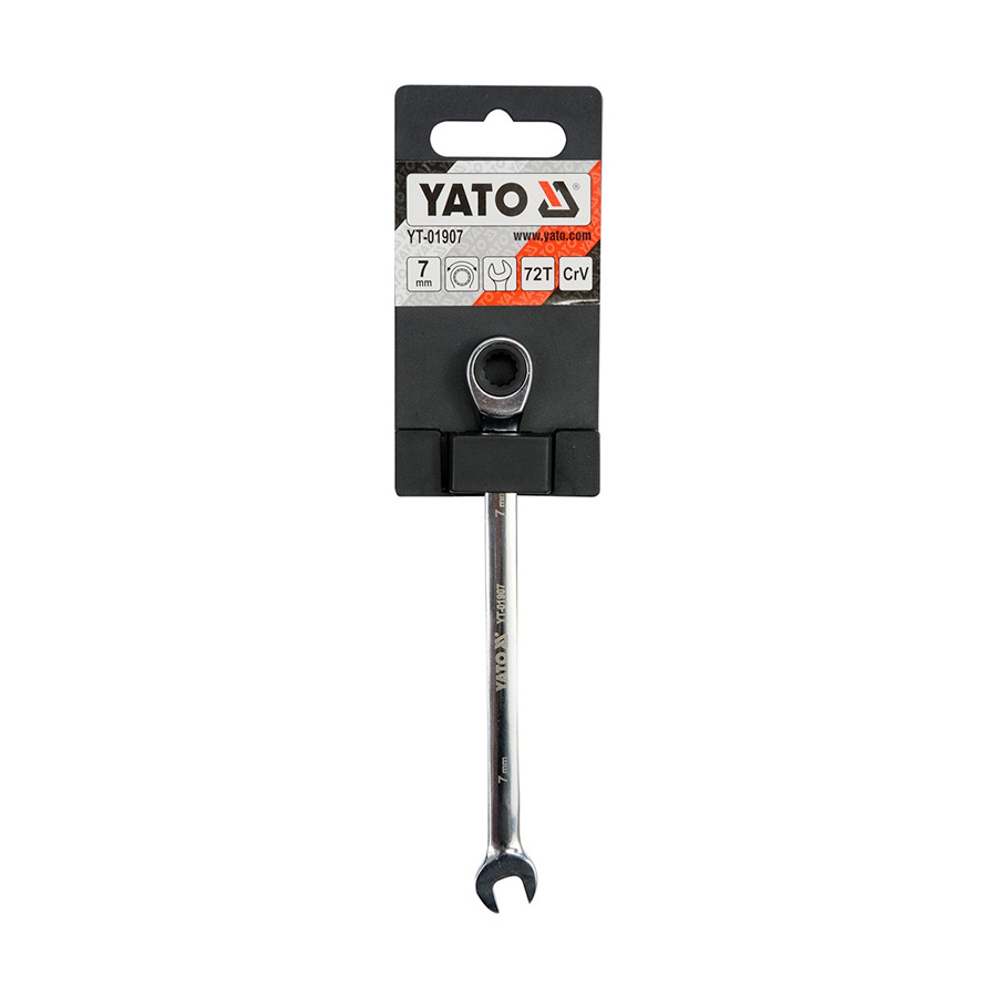 Yato 7 mm Combination Ratchet Wrench, YT-01907 — view 2