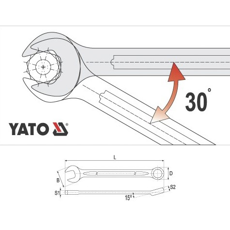 Yato 18 mm Combination Spanner, YT-0347 — view 2