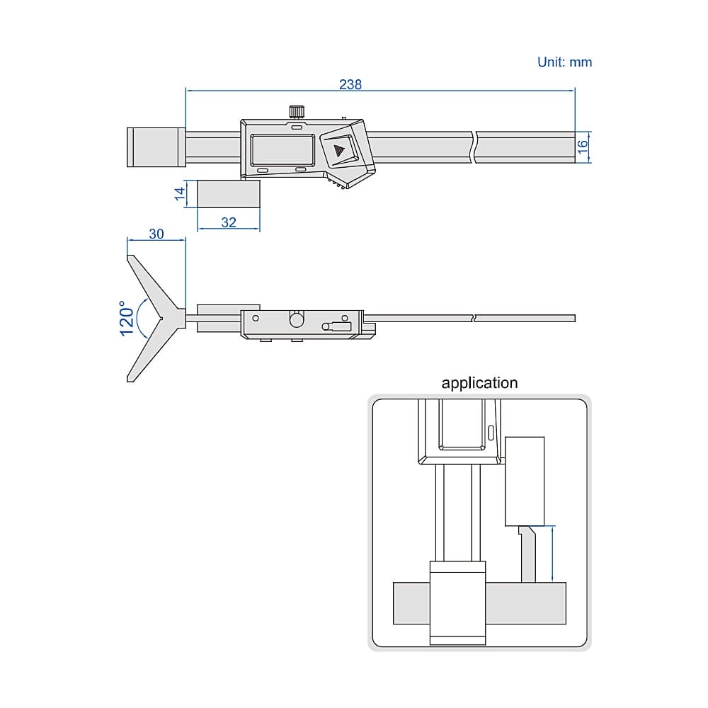 Insize 150 mm / 6 inch Digital Caliper for Boring Tools, 1512-150 — view 3