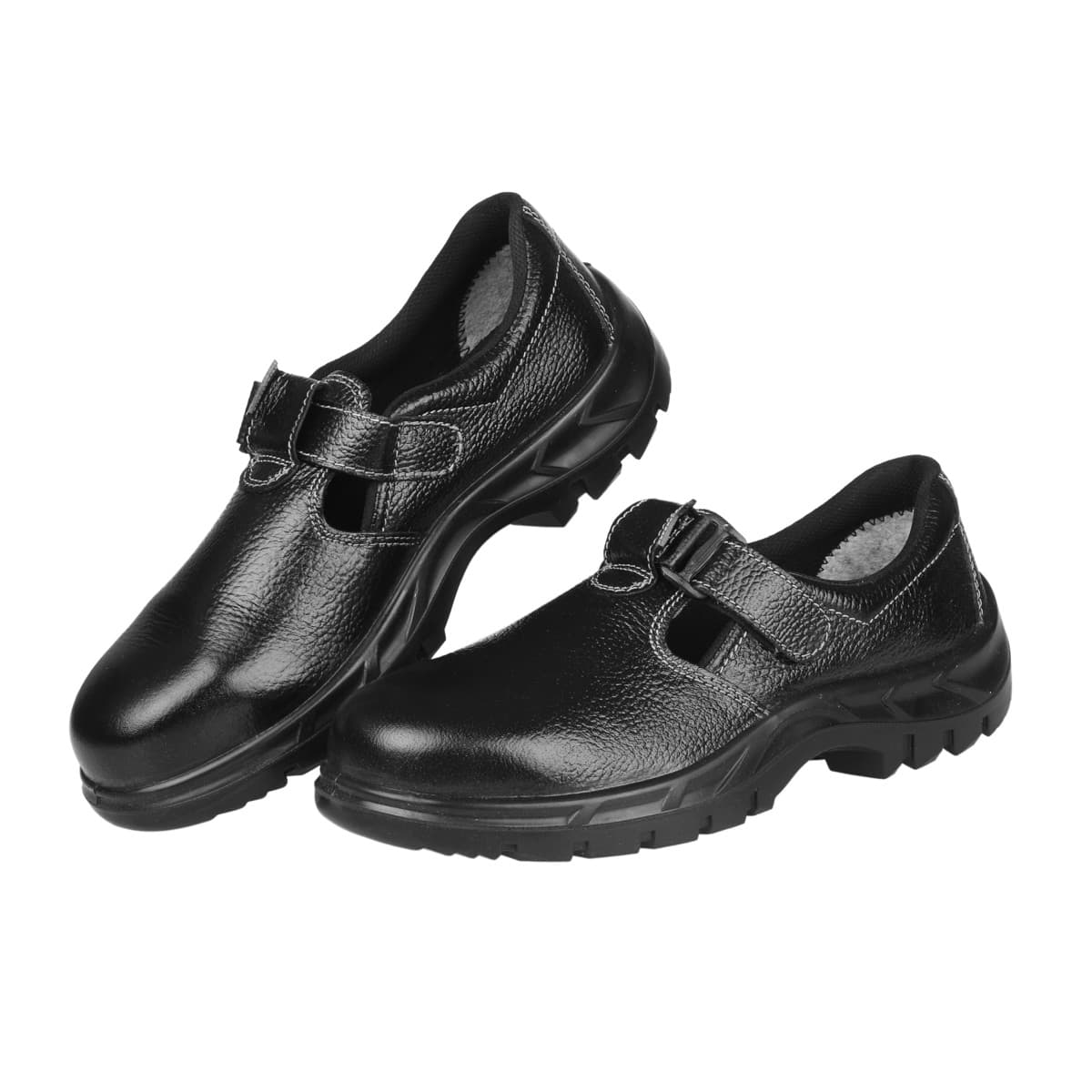 Karam Women's Grain Leather Safety Shoe - Steel Toe (Black), FS101BL — view 1