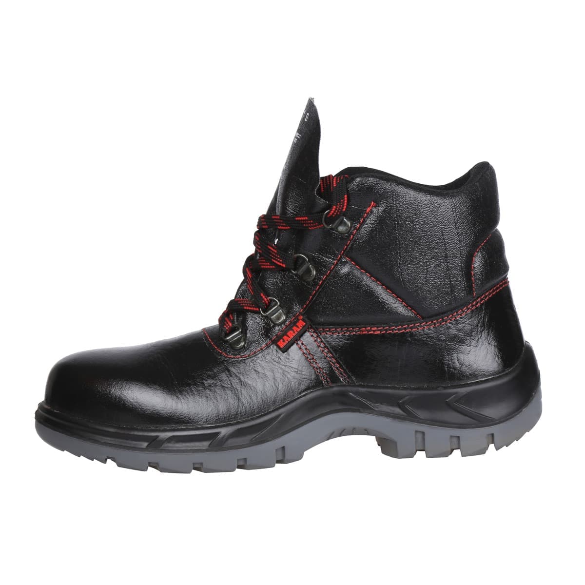 Karam Men's Ankle Height Apollo Print Leather Safety Shoe - Fibre Toe (Black), FS21BL(RO) — view 2