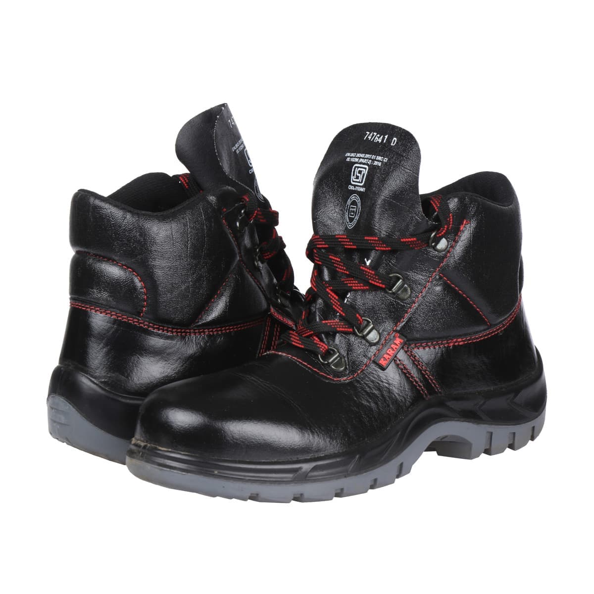 Karam Men's Ankle Height Apollo Print Leather Safety Shoe - Fibre Toe (Black), FS21BL(RO) — view 5
