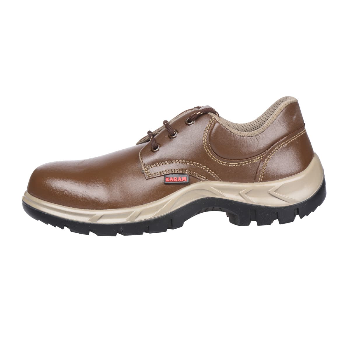 Karam Men's Executive Sporty Lace Up Safety Footwear - Steel Toe (Brown), FS61BR — view 2