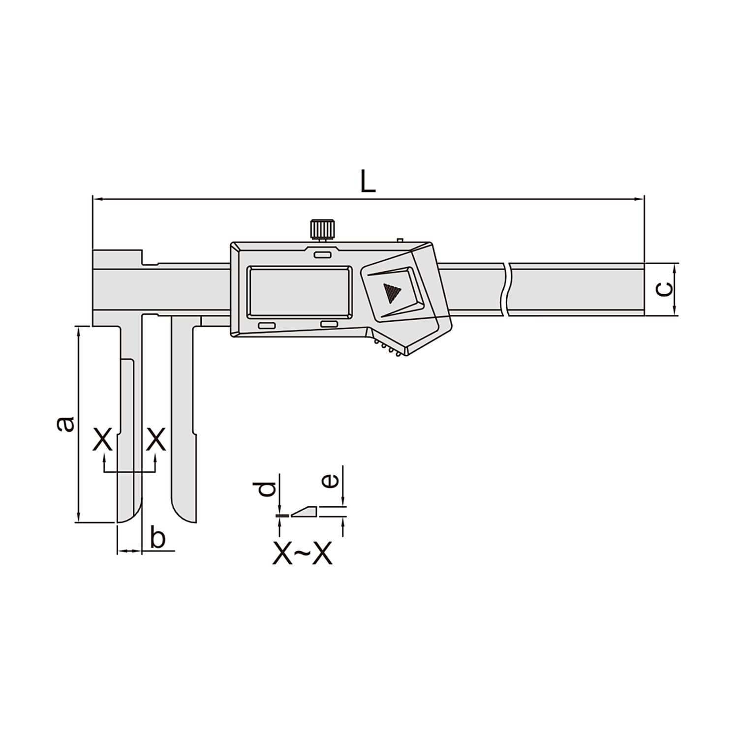 Insize 300 mm / 12 inch Digital Inside Knife-edge Caliper with Data Interface, 1123-300A — view 2