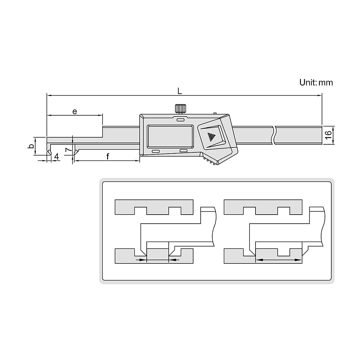 Insize 300 mm / 12 inch Digital External Hook Caliper With Data Interface, 1164-300 — view 2