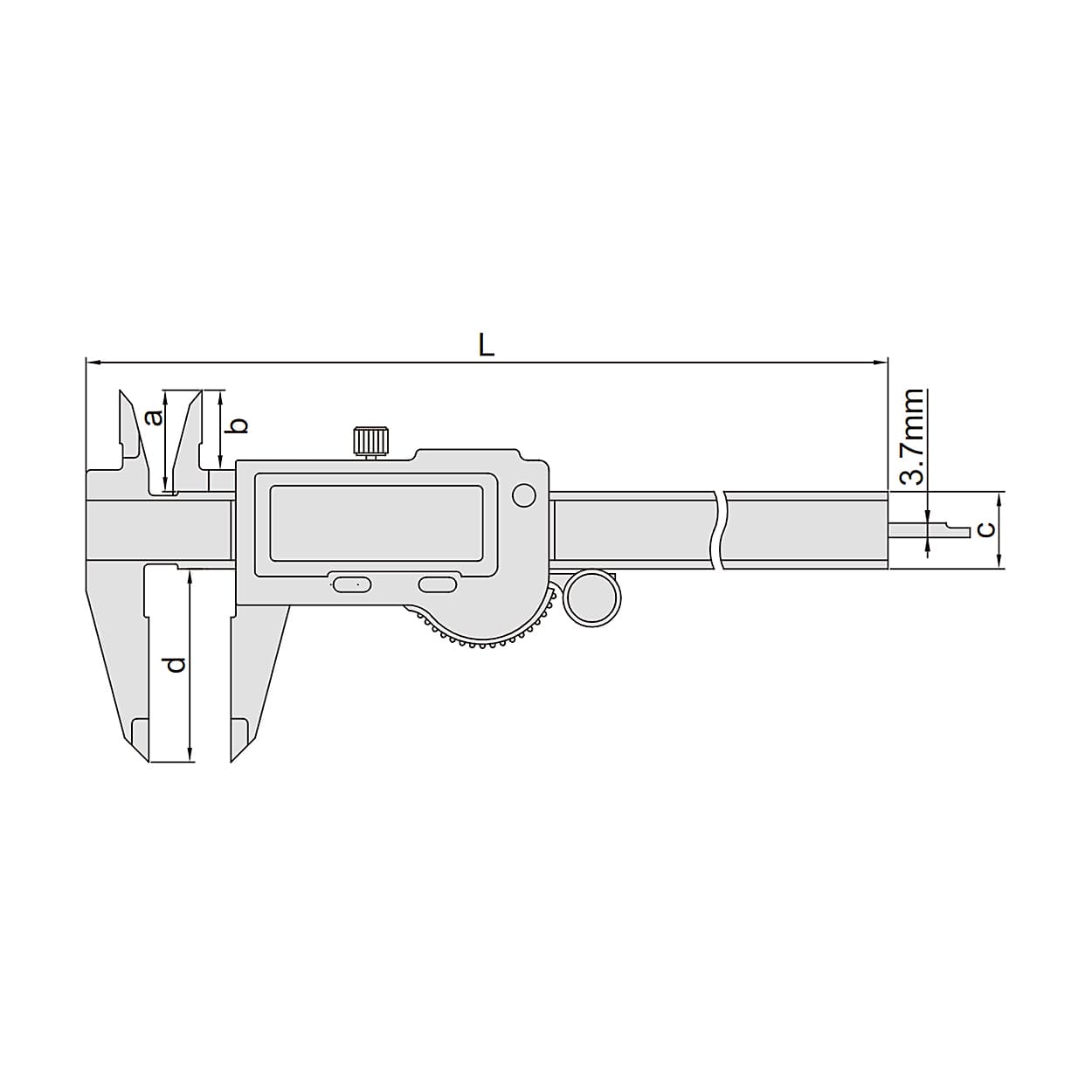 Insize-Plus 200 mm / 8 inch Waterproof Digital Caliper with Depth Bar, 1195-200 — view 2
