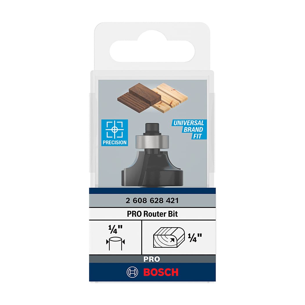 Bosch 1 inch Pro Router Bit (Rounding Over Bit), 2 608 628 421