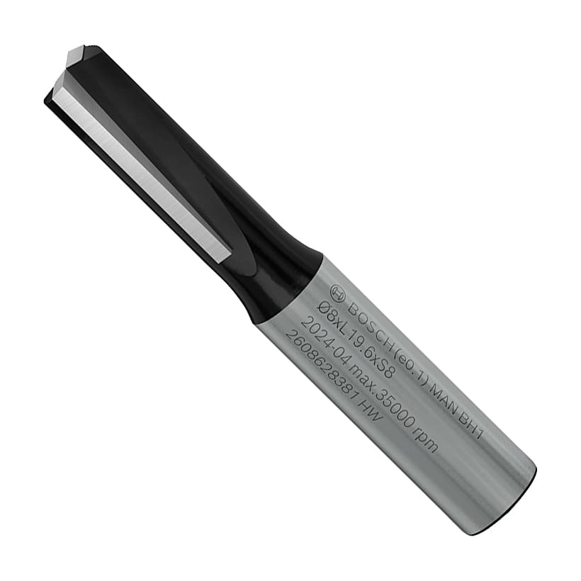 Bosch 8 mm Pro Router Straight Bit (2 Flute), 2 608 628 381