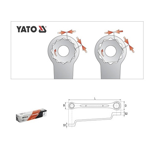 Yato 10 x 11 mm Bi-Hexagonal Ring Spanner, YT-0385