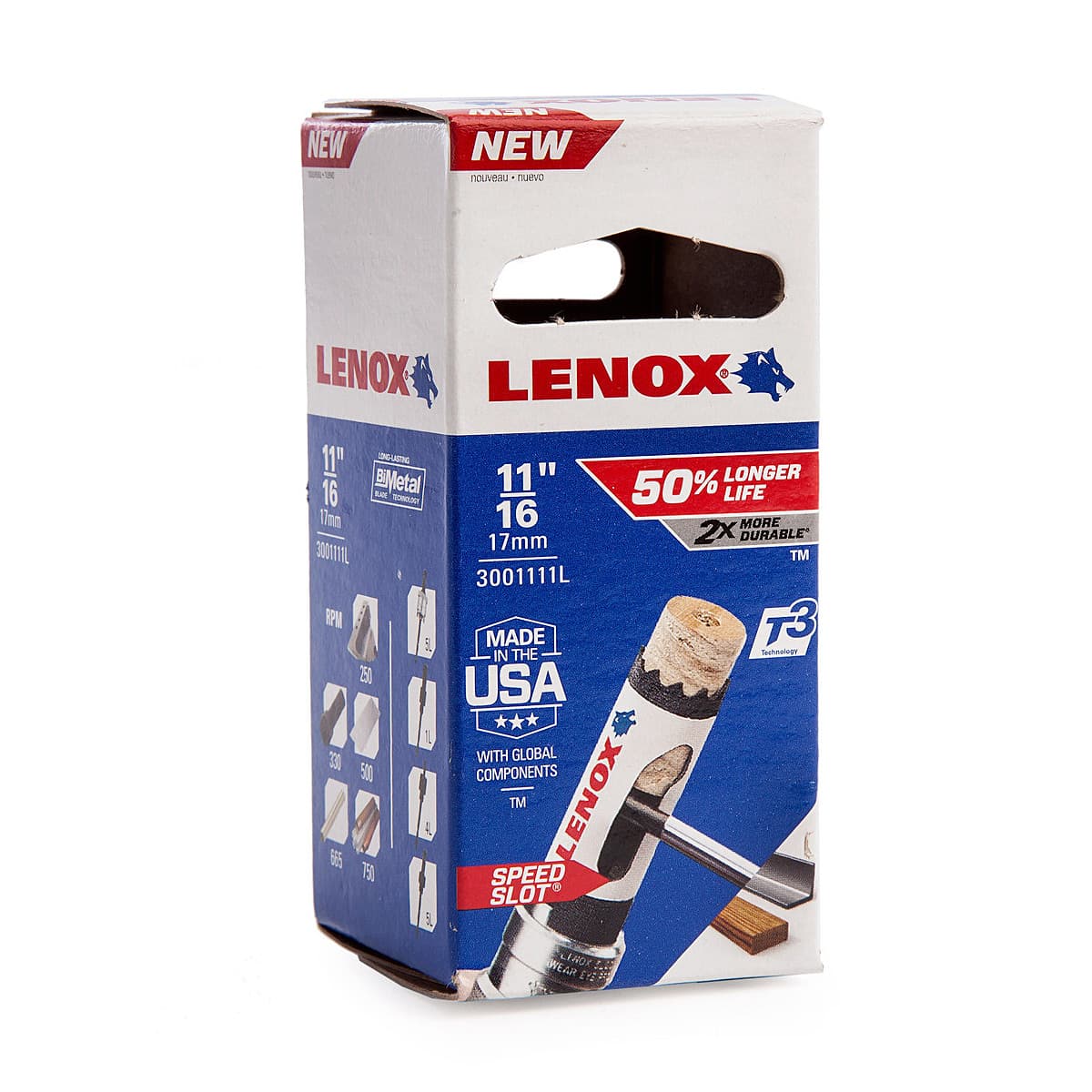 Lenox 17 mm / 11/16 inch Bi-Metal Speed Slot Hole Saw With T3 Technology, 3001111L — view 2