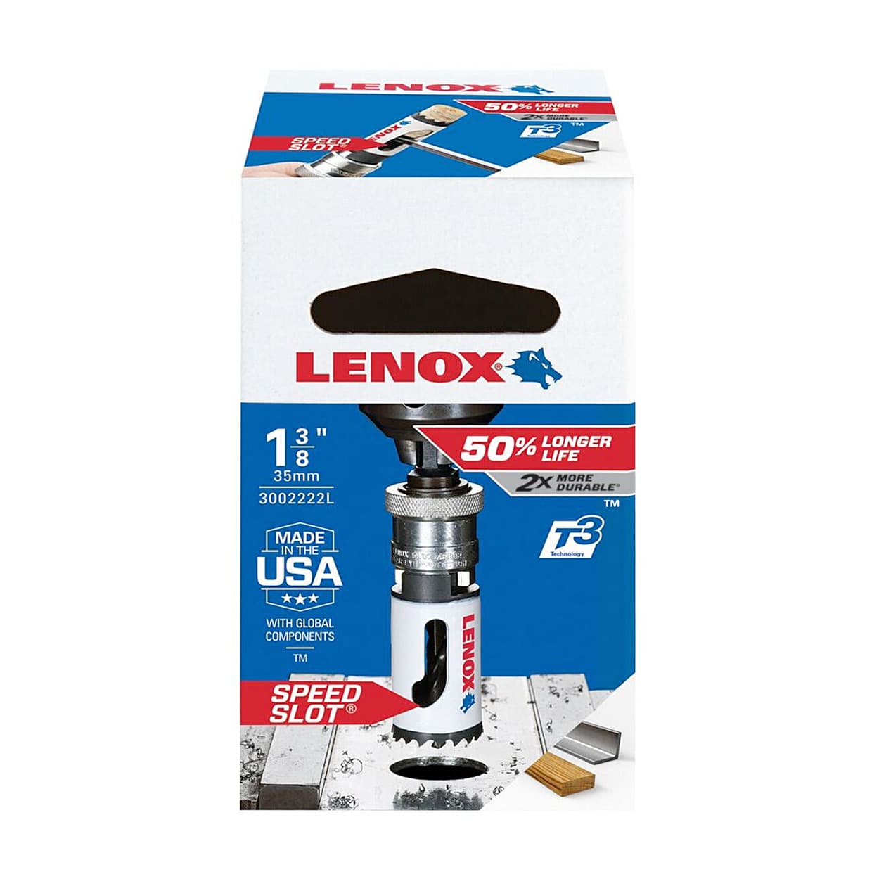 Lenox 35 mm / 1-3/8 inch Bi-Metal Speed Slot Hole Saw With T3 Technology, 3002222L