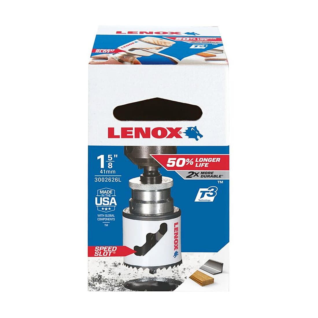 Lenox 41 mm / 1-5/8 inch Bi-Metal Speed Slot Hole Saw With T3 Technology, 3002626L
