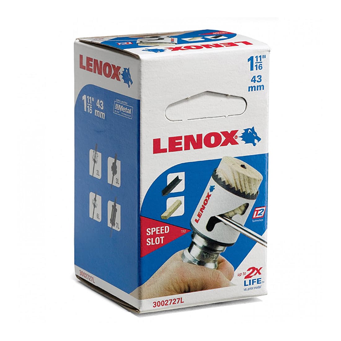 Lenox 43 mm / 1-11/16 inch Bi-Metal Speed Slot Hole Saw With T3 Technology, 3002727L