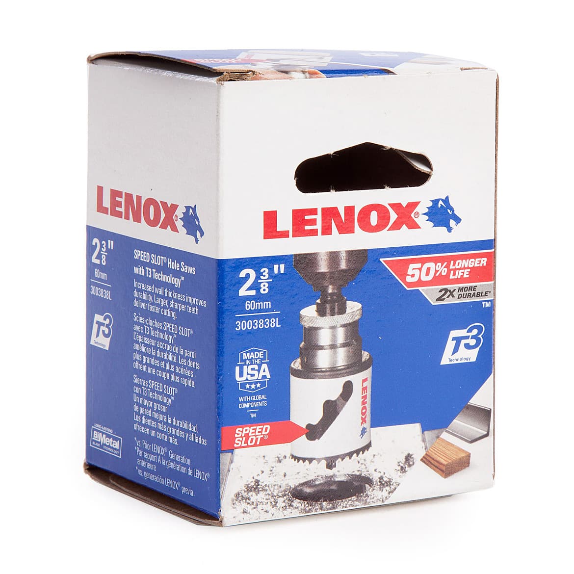 Lenox 60 mm / 2-3/8 inch Bi-Metal Speed Slot Hole Saw With T3 Technology, 3003838L — view 2