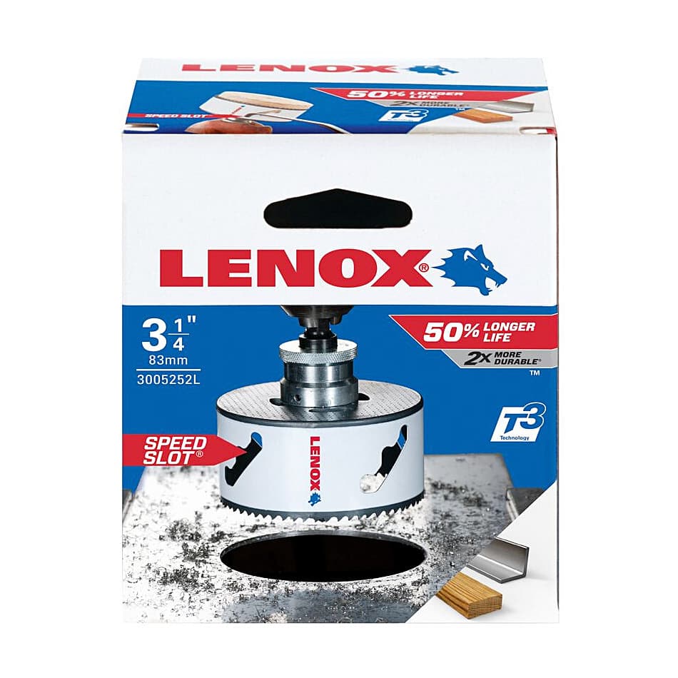 Lenox 83 mm / 3-1/4 inch Bi-Metal Speed Slot Hole Saw With T3 Technology, 3005252L