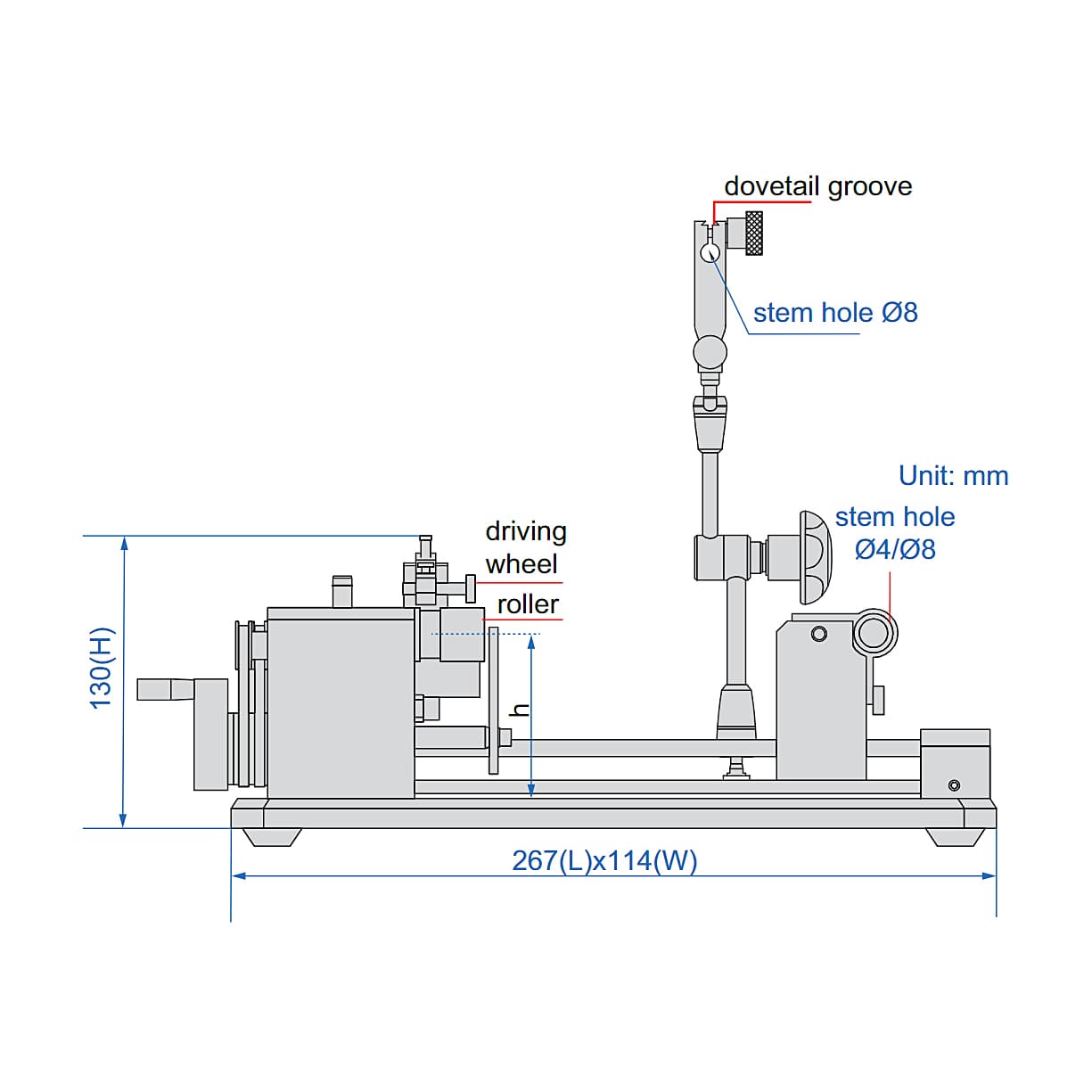 Insize 3 - 25 mm Quick Positioning Concentricity Gauge without Dial test indicator, 4737-26 — view 3