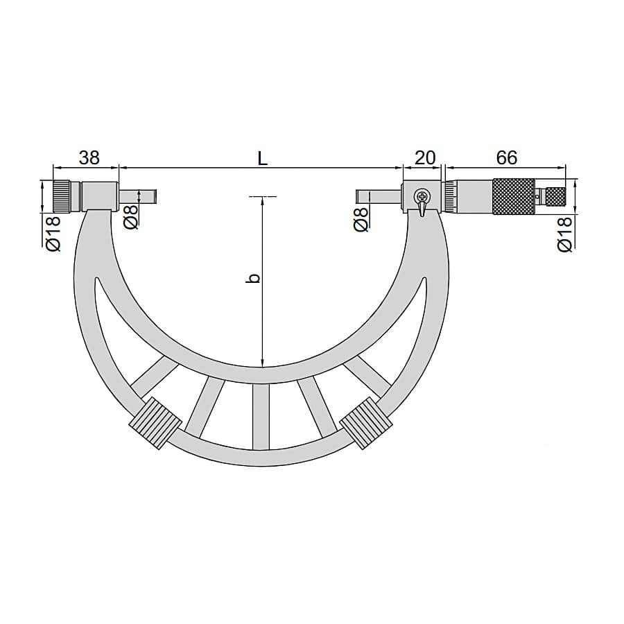 Insize 500 - 600 mm Outside Micrometer Interchangeable Anvils (Type B), 3206-600 — view 2