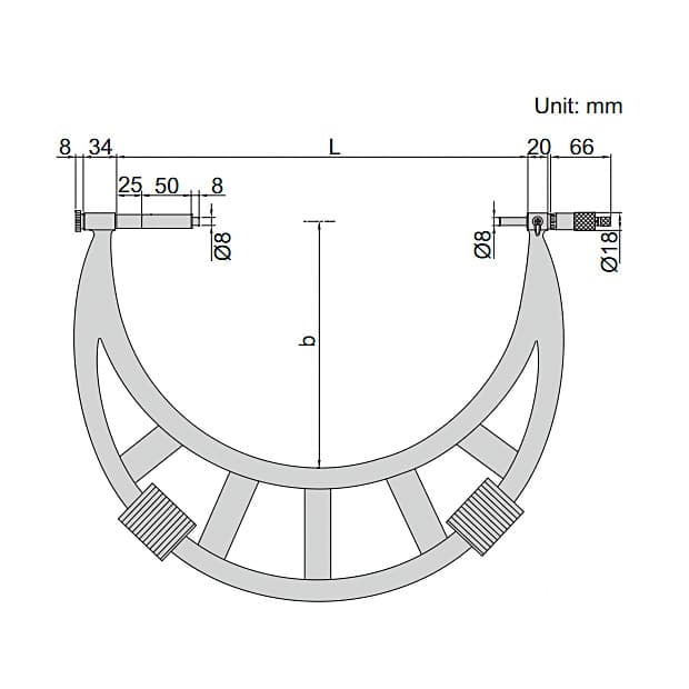 Insize 600 - 700 mm Outside Micrometer With Extension Anvil Collar, 3205-700 — view 2