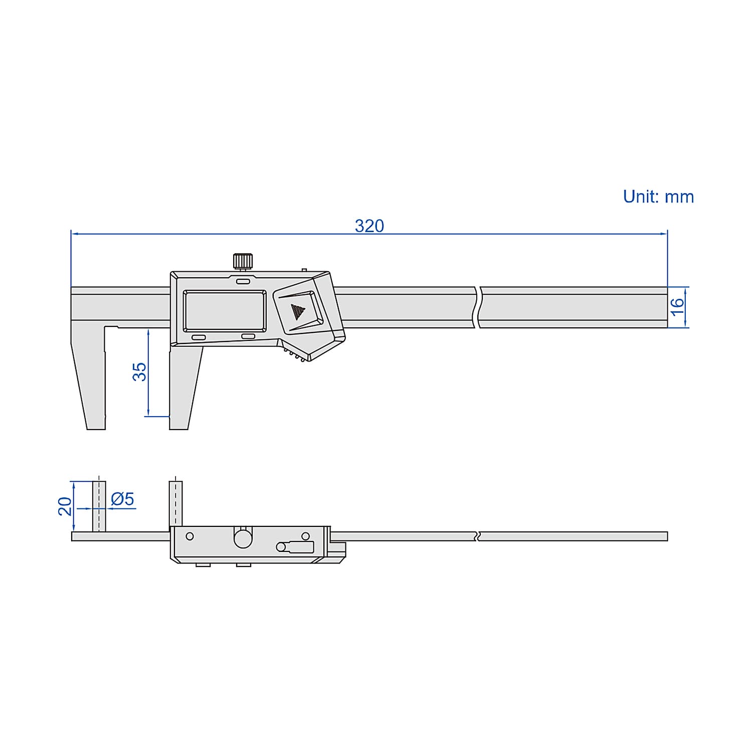 Insize 10 - 200 mm / 0.4 - 8 inch Digital Caliper for Bores With Barrier Inside, 1513-200 — view 3