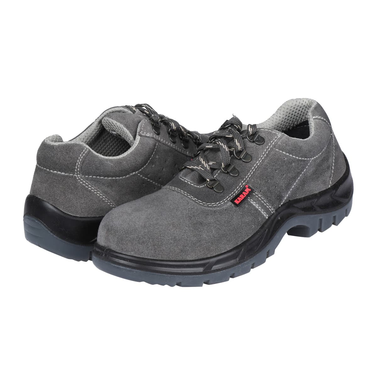 Karam Men's Sporty Leather Safety Shoe - Steel Toe (Grey), FS64RG — view 1
