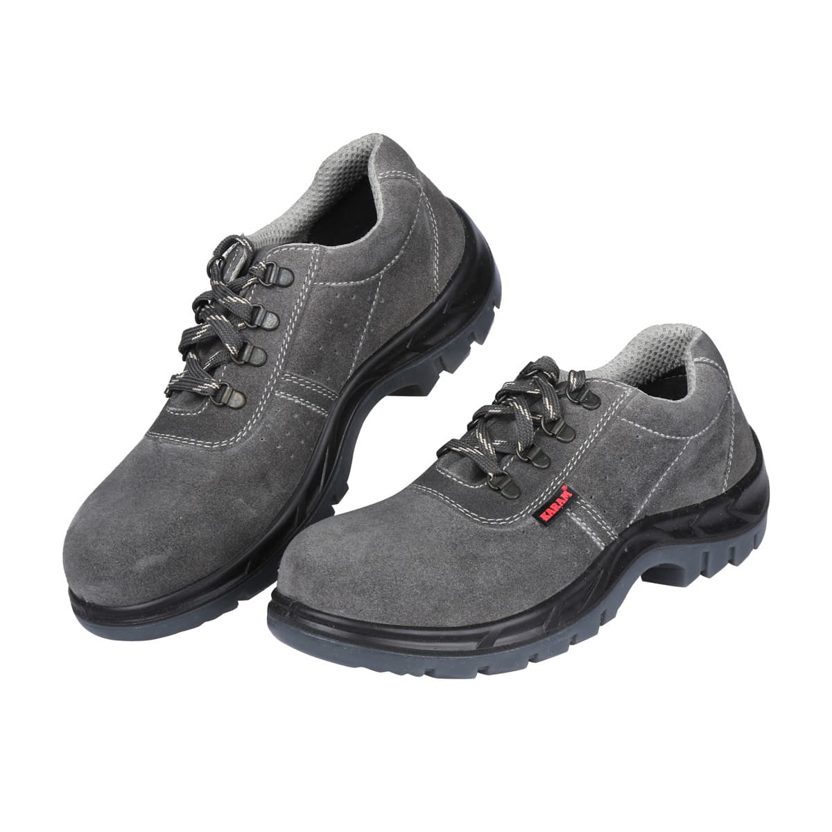 Karam Men's Sporty Leather Safety Shoe - Steel Toe (Grey), FS64RG — view 2