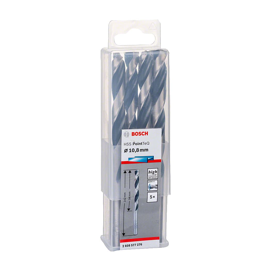 Bosch 10.80 mm HSS Metal Drill Bits PointTeQ Range (Pack of 5 Pcs), 2 608 577 276