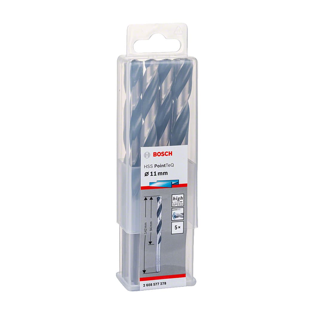 Bosch 11.00 mm HSS Metal Drill Bits PointTeQ Range (Pack of 5 Pcs), 2 608 577 278