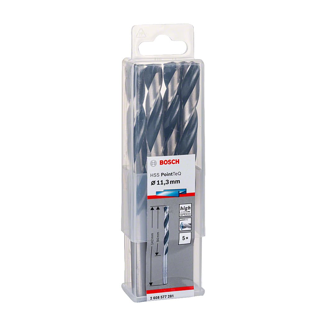 Bosch 11.30 mm HSS Metal Drill Bits PointTeQ Range (Pack of 5 Pcs), 2 608 577 281