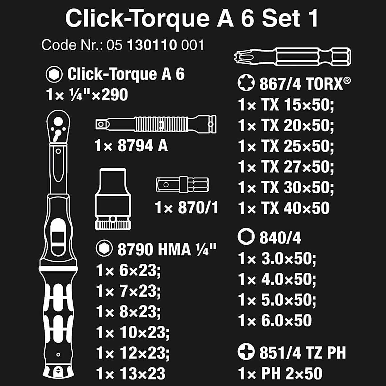 Wera 2.5 - 25 nm Torque A 6 Set 1, 05130110001 — view 5