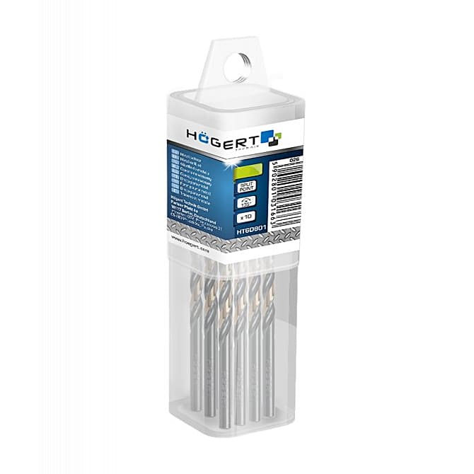 Hogert 8.0 x 117 mm HSS Drill Bits For Metal (Pack of 5 Pcs), HT6D872 — view 2