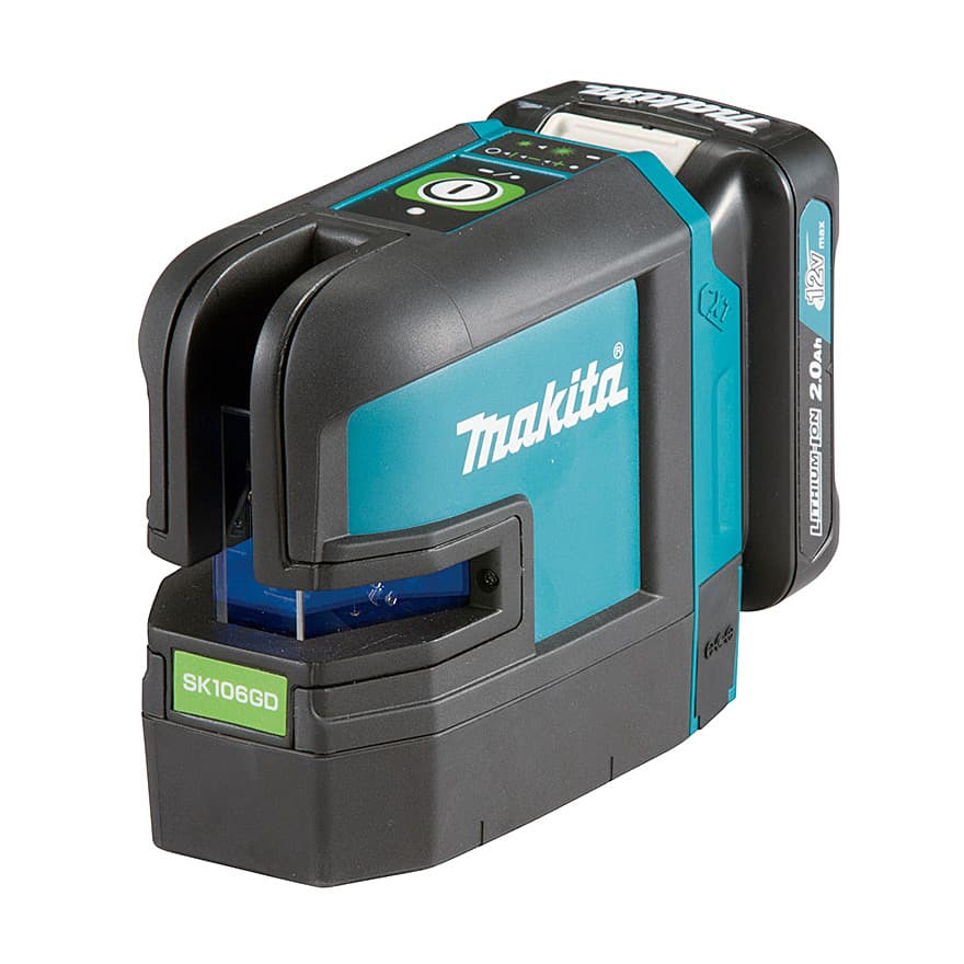 Makita 12V max CXT Li-Ion Rechargeable Green 4-Point Cross Line Laser (Bare Tool), SK106GDZ — view 1