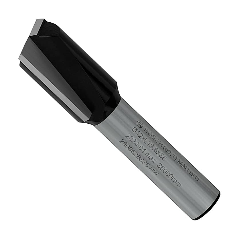 Bosch 12 mm Pro Router Straight Bit (2 Flute), 2 608 628 385