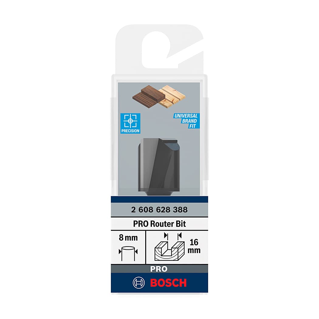 Bosch 16 mm Pro Router Straight Bit (2 Flute), 2 608 628 388 — view 2