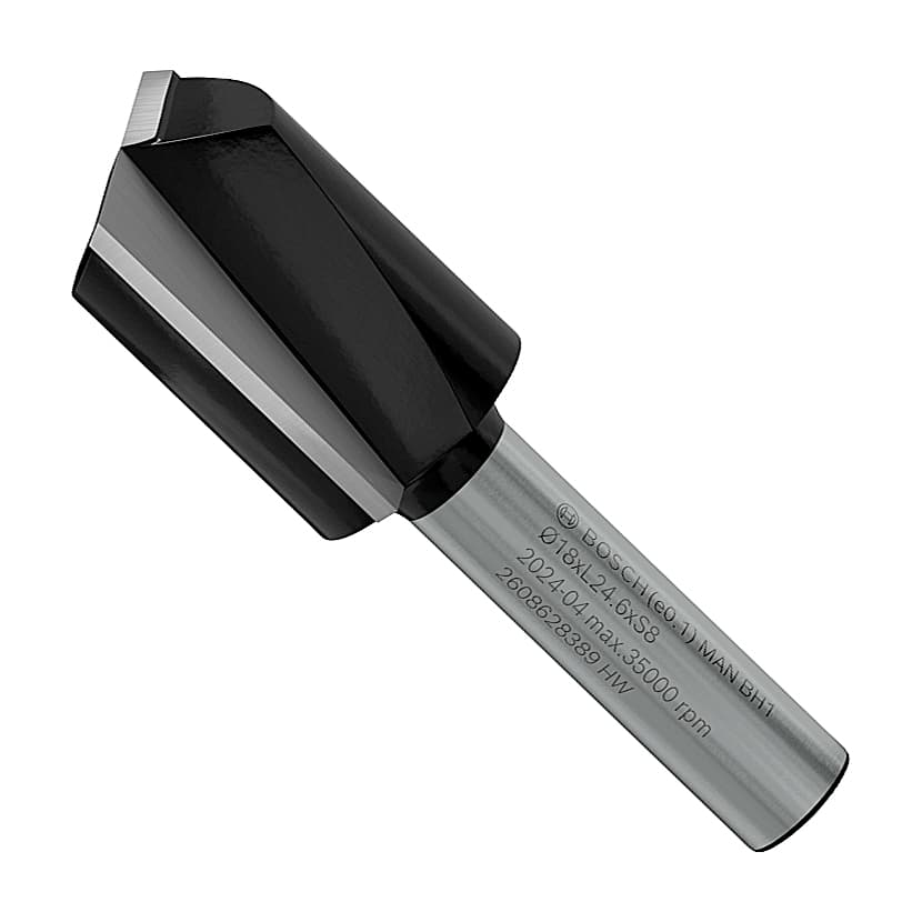 Bosch 18 mm Pro Router Straight Bit (2 Flute), 2 608 628 389