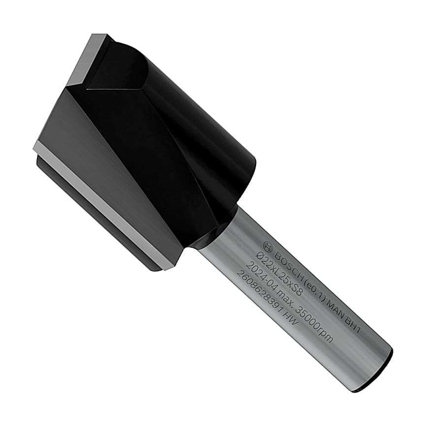 Bosch 22 mm Pro Router Straight Bit (2 Flute), 2 608 628 391