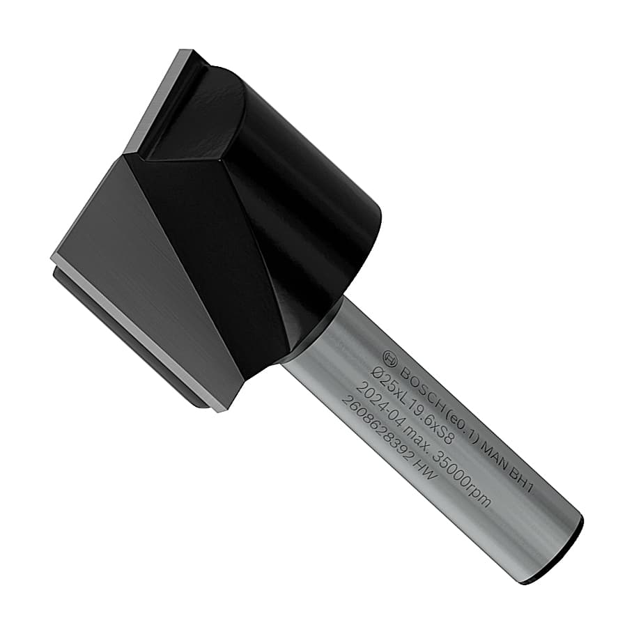 Bosch 25 mm Pro Router Straight Bit (2 Flute), 2 608 628 392