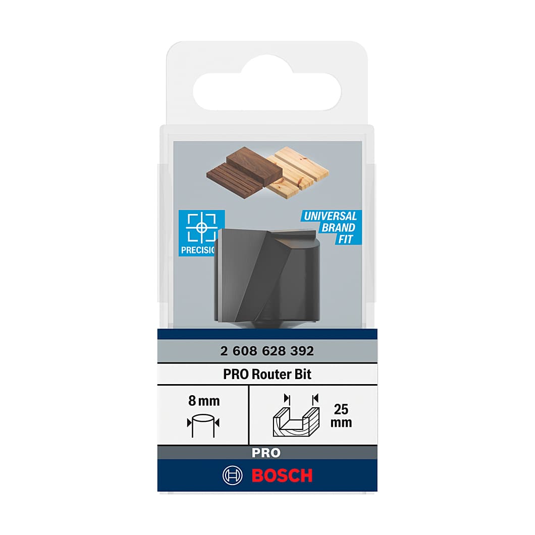 Bosch 25 mm Pro Router Straight Bit (2 Flute), 2 608 628 392 — view 2